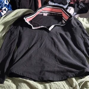 Victoria's Secret Black and Pink Sweatshirt